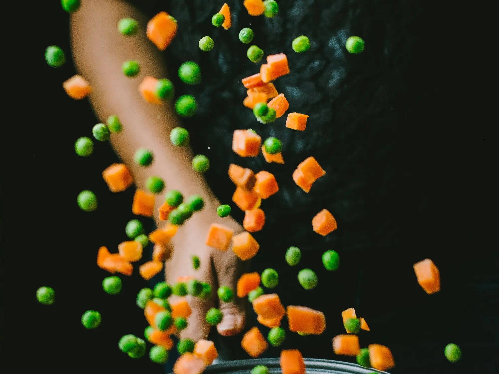 Peas and diced carrots